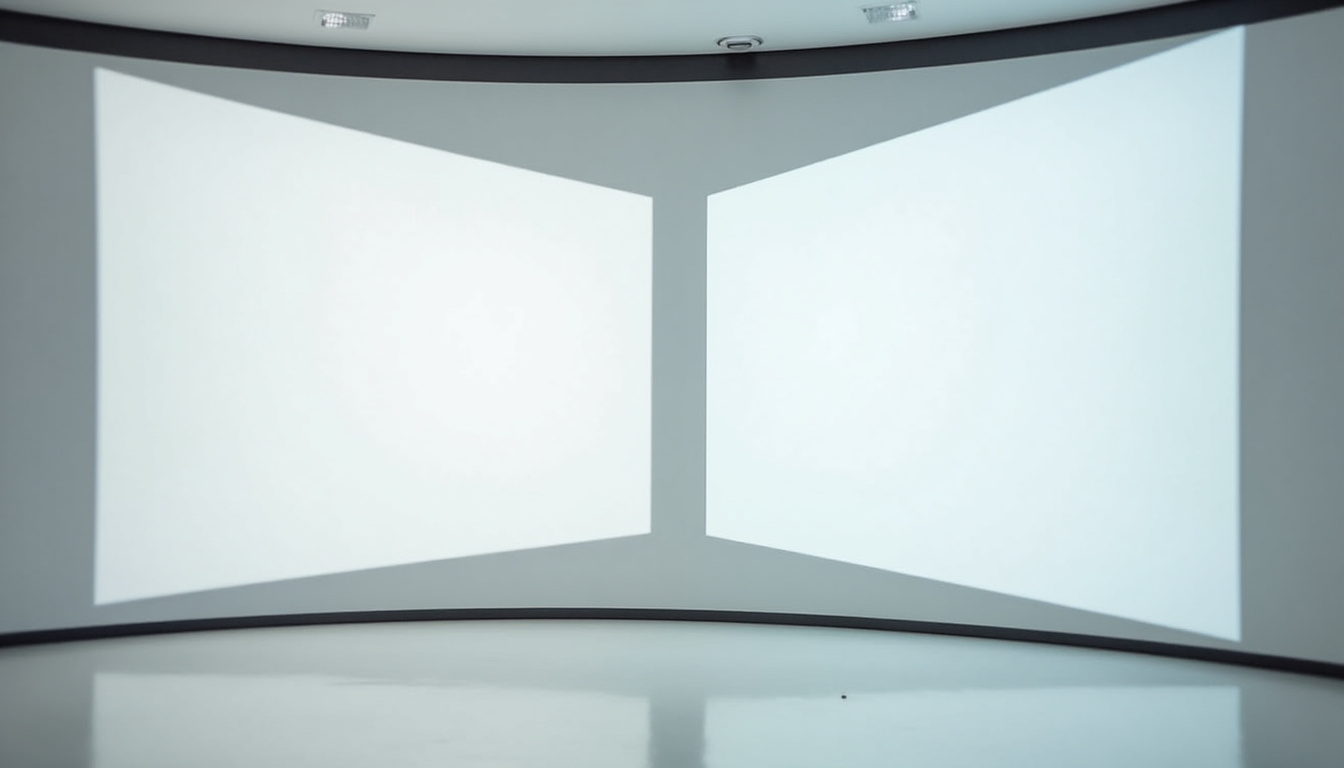 Comparaison visuelle entre une projection sur un mur blanc et une projection sur une toile d