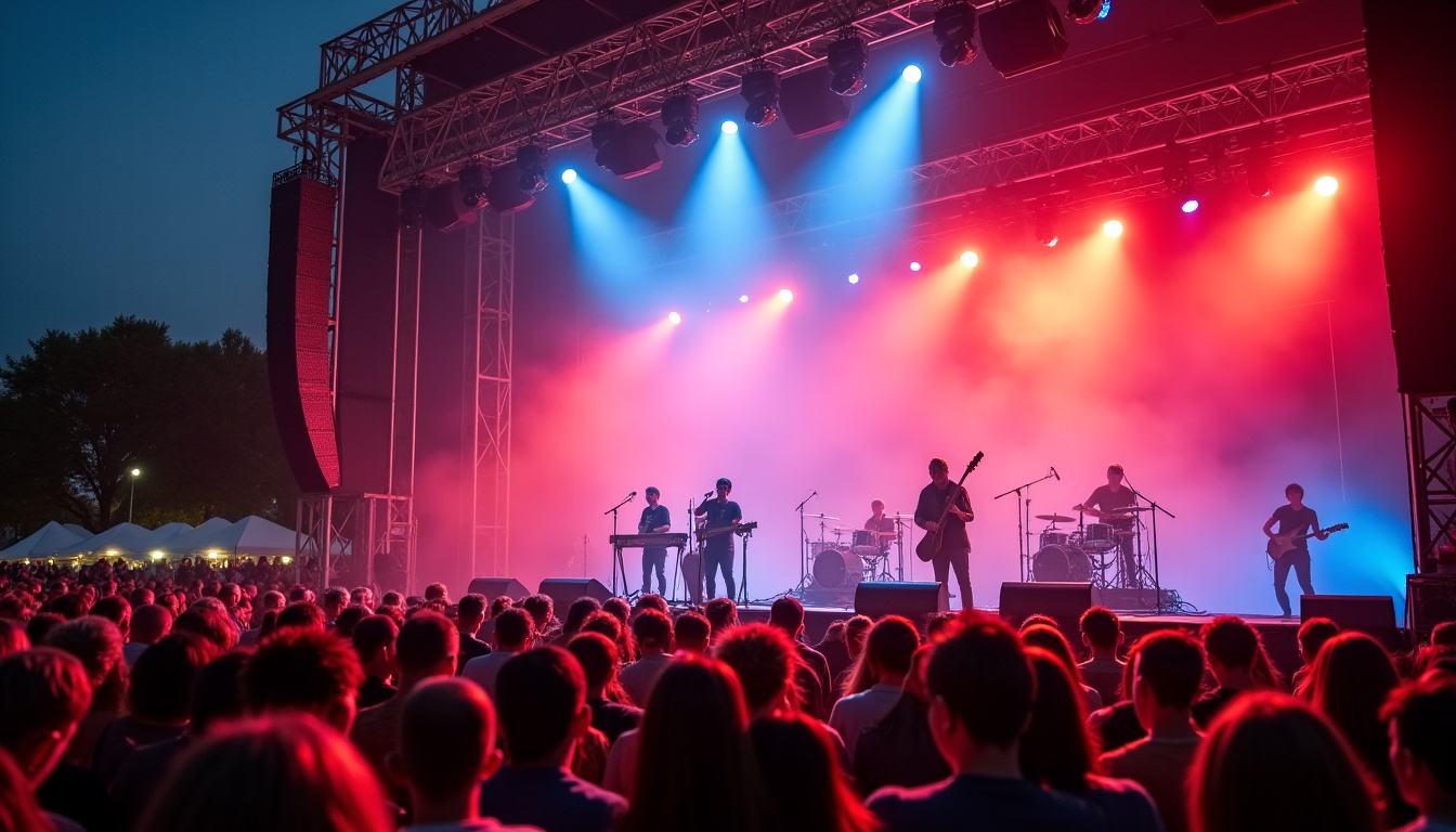 Concert en plein air à la Foire de Lille 2026 avec un public enthousiaste et un groupe musical sur scène