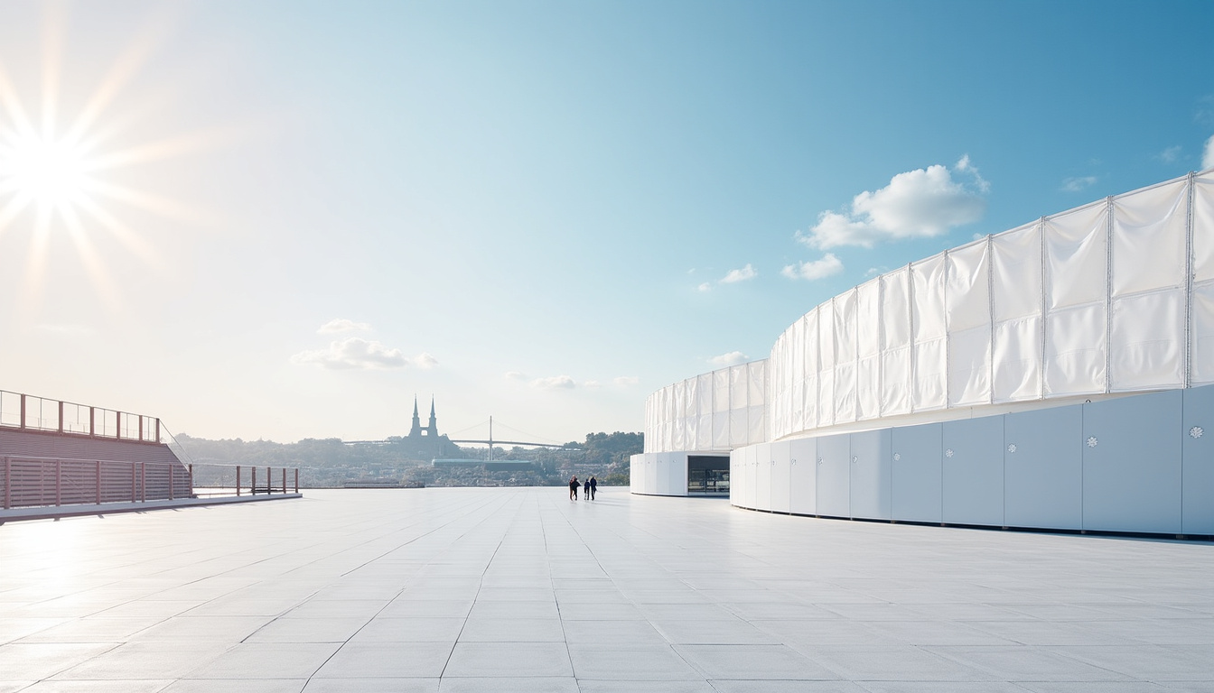 Vue extérieure du site Eurexpo Lyon avec le grand bandeau de la Foire de Lyon 2026