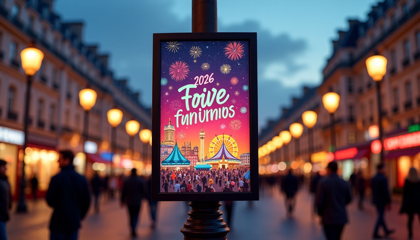 Affiche officielle de la Foire du Trône 2026 affichée à Paris