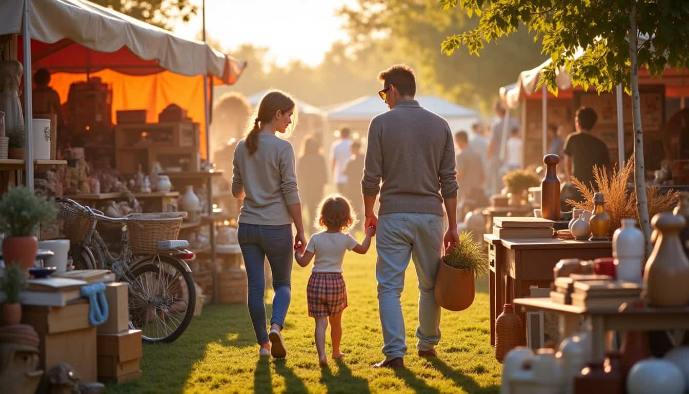 Famille en train de chiner lors d