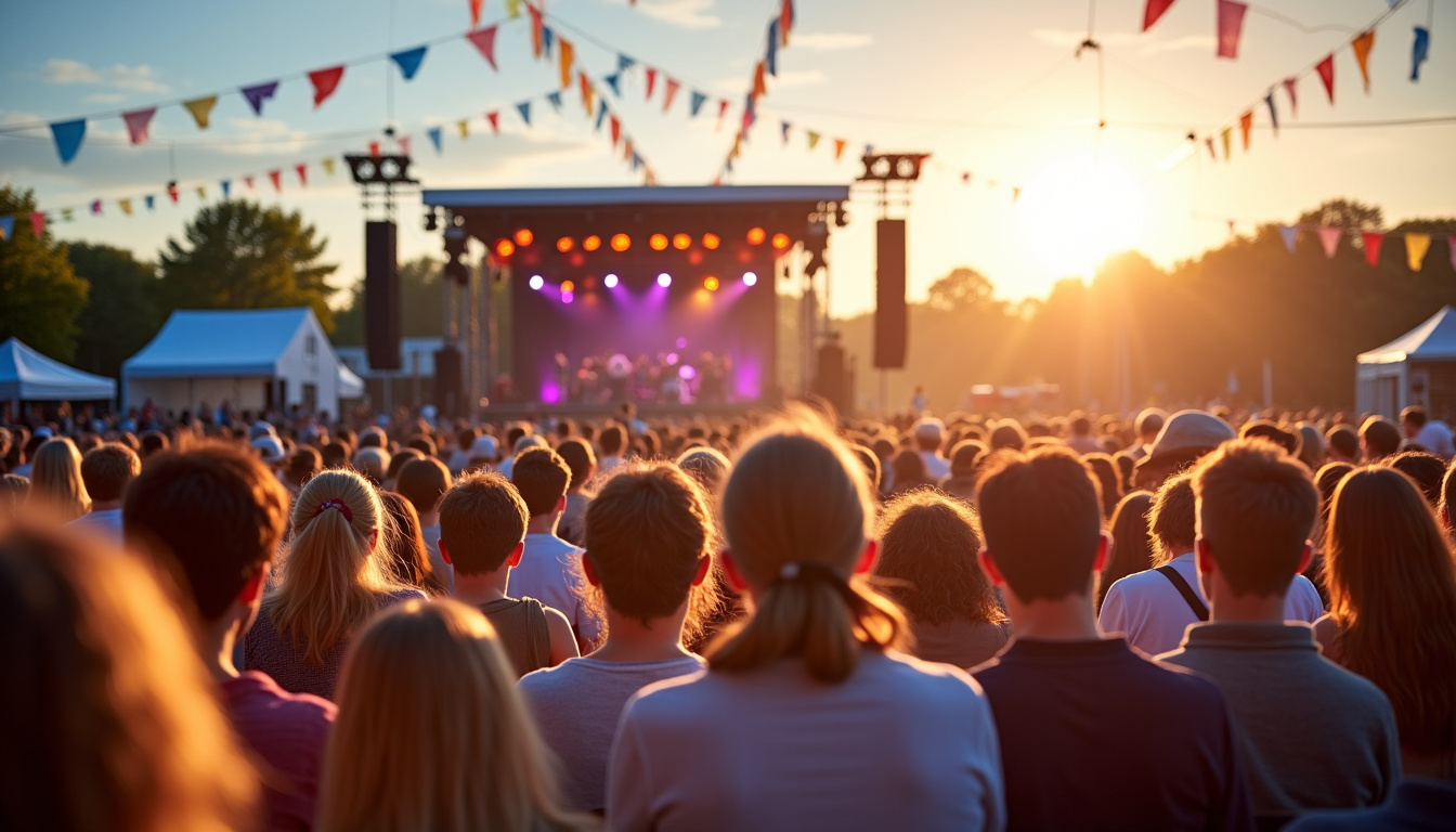 Public assiste à une animation sur la scène principale de la Foire de Caen
