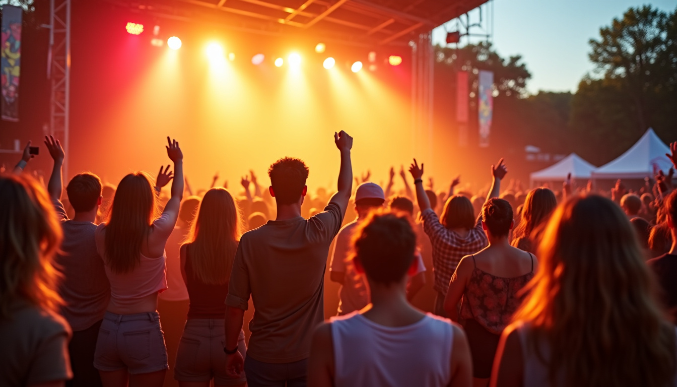 Public en train d’assister à une animation musicale sur la Scène de la Foire de Caen