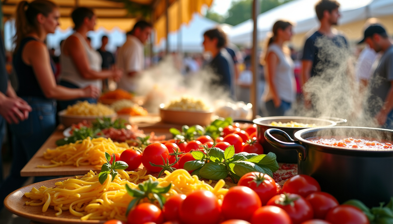 Stand de produits gastronomiques italiens lors de la Foire de Caen