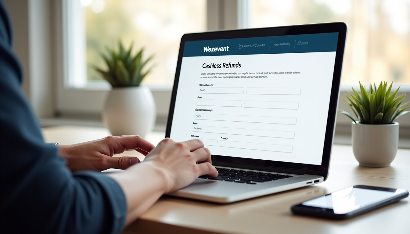 Utilisateur remplissant un formulaire de remboursement cashless sur Weezevent
