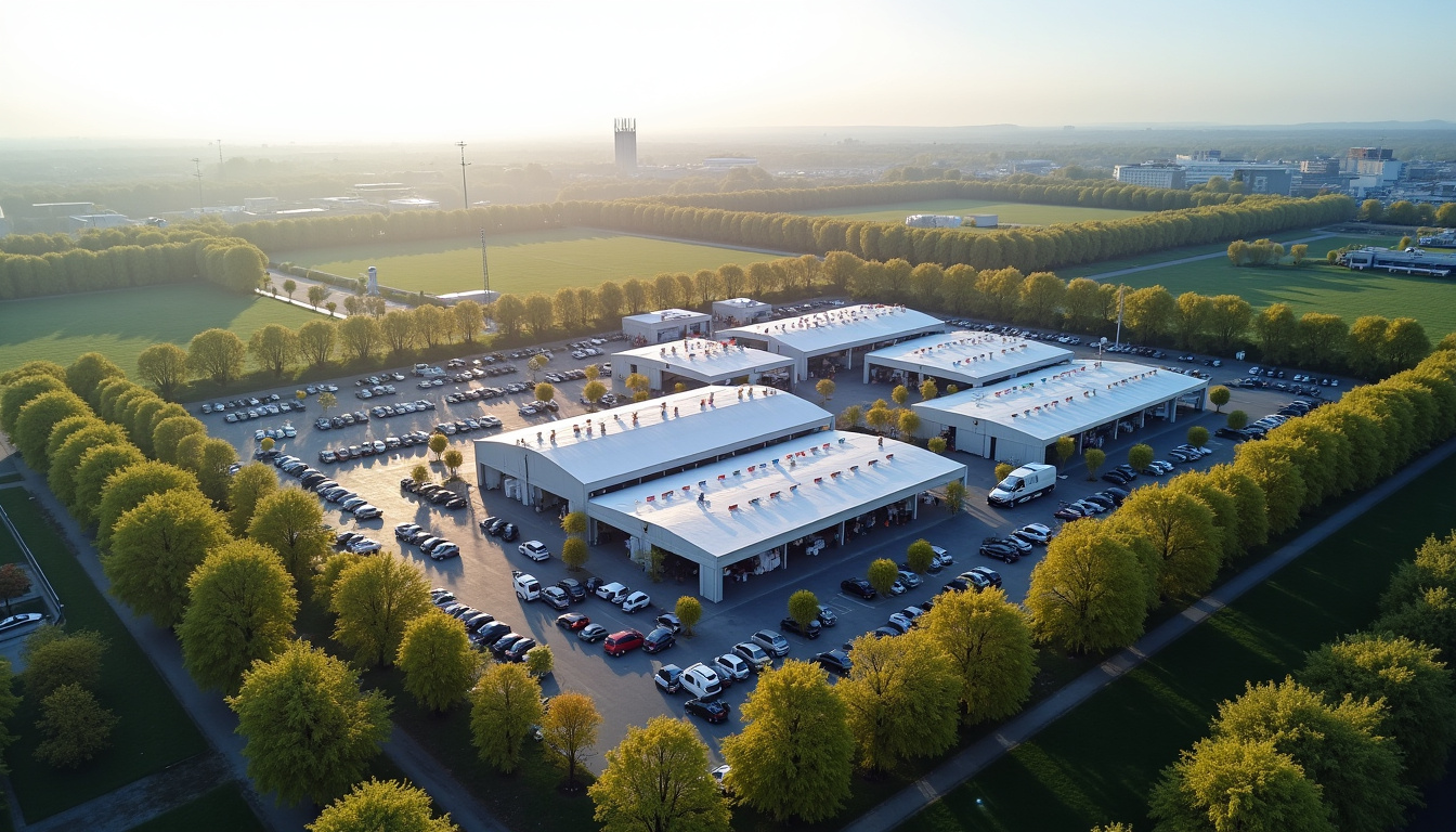 Vue aérienne du Parc des expositions de Tours, lieu de la Foire de Tours